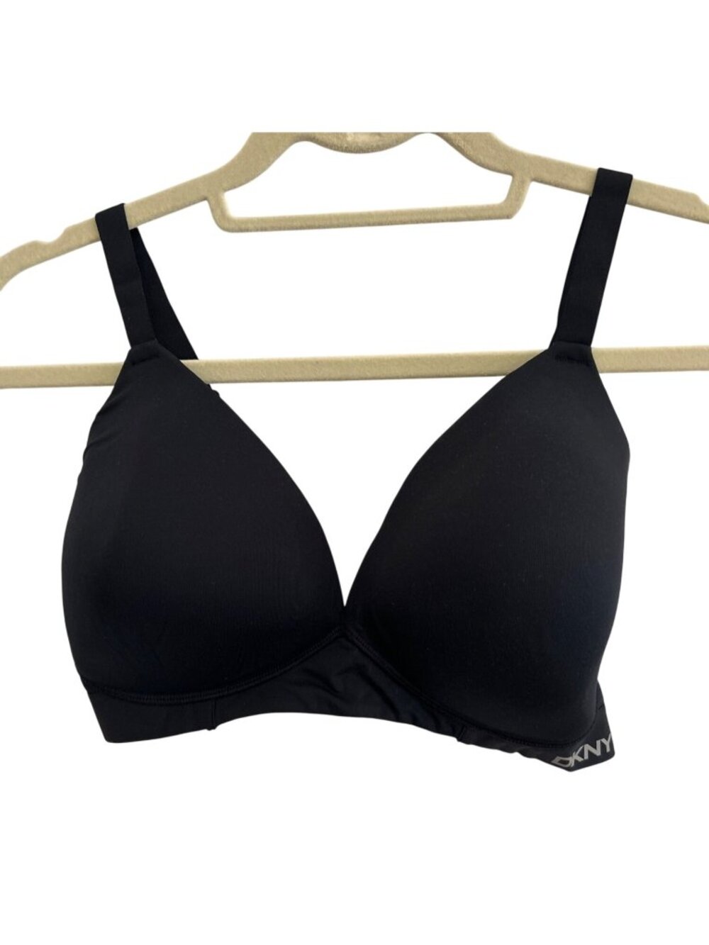 DKNY Black Wireless Bra With Adjustable Straps & Hook Closure Size L